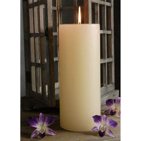 4x10 Ivory Candle Unscented 4in Wide X 10in Tall Unscented Ivory