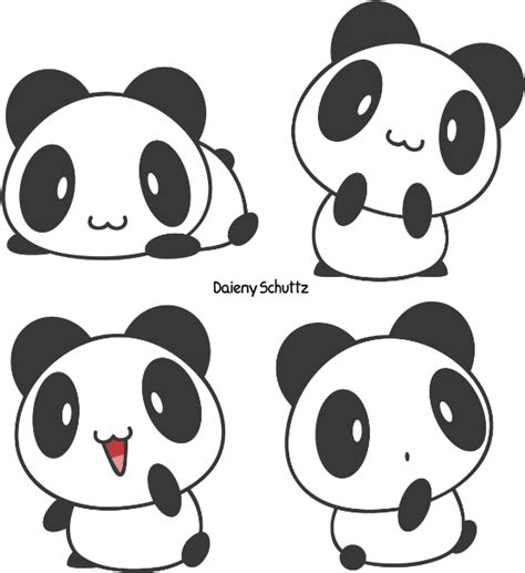 Little Panda By Daieny Cute Panda Drawing Chibi 600x646 Png Download