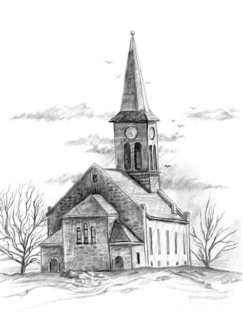Old Country Church Drawing By Scott Parker Pixels