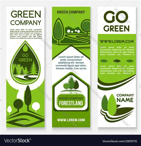 Eco Business Green Company Banner Template Vector Image