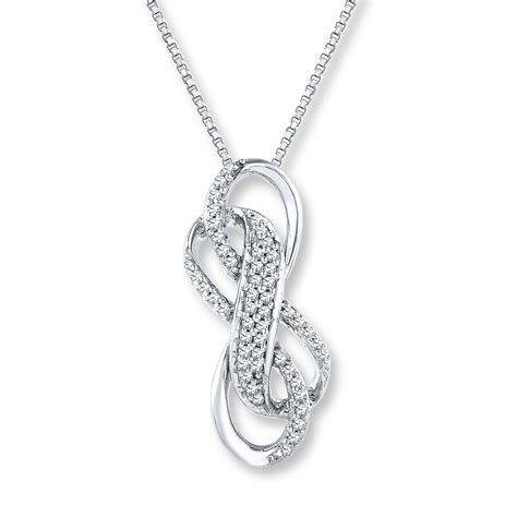 Double Infinity Necklace 15 Ct Tw Diamonds Sterling Silver 172928107