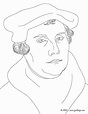 Dibujos para colorear retrato de martin lutero - es.hellokids.com