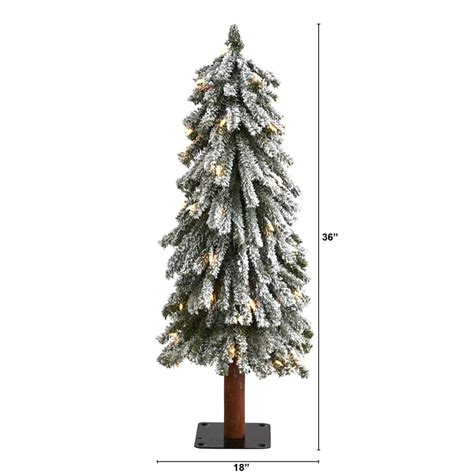 3 Flocked Grand Alpine Artificial Christmas Tree With 50 Lights And
