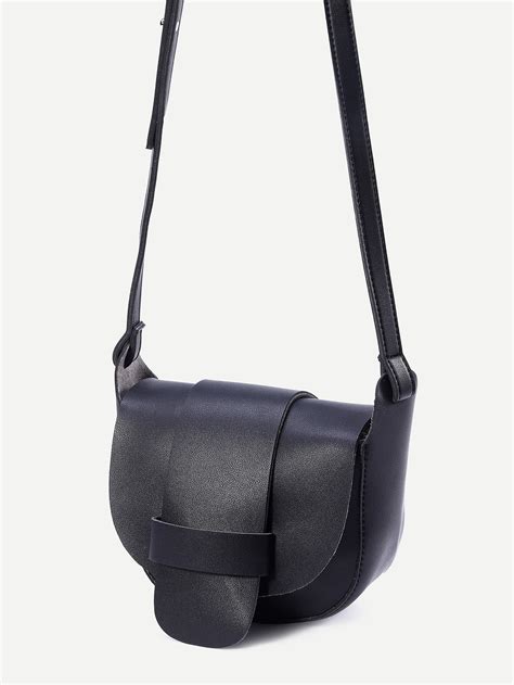 Black Faux Leather Crossbody Bag Sheinsheinside