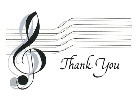 Buy Clef Thank You Cards Music Stationery Greeting Cards Music