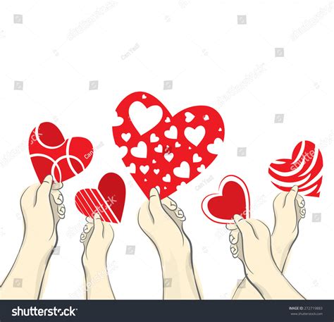 Hands Holding Hearts Hand Drawn Vector Stock Vector Royalty Free