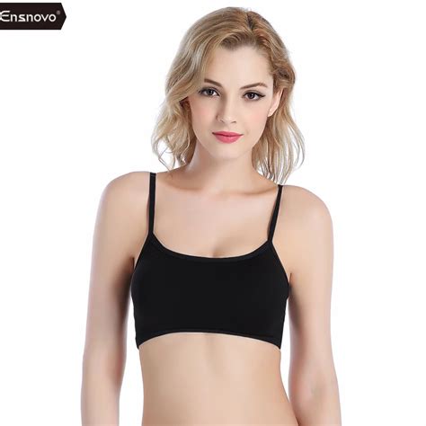 Ensnovo Black Sexy Bras Women Boob Tube Top Spring Summer Bra Solid