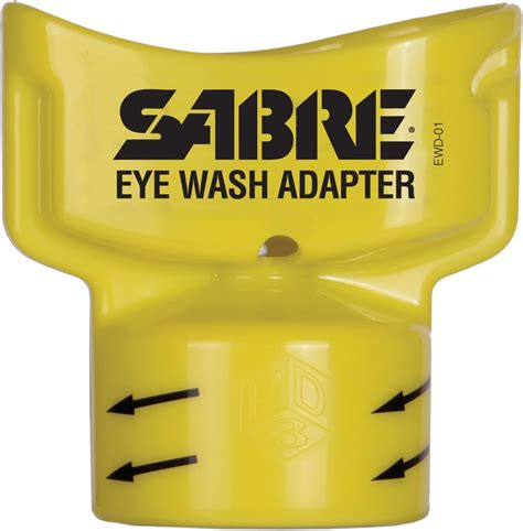 sabre eye wash adapter turns water bottle into eye wash device flushes