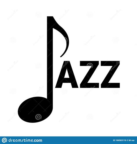 Jazz Music Text With Note Stock Vector Illustration Of Eighth