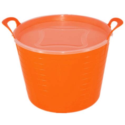 3 X 42 Litre Large Flexi Tub Garden Flexible Rubber Storage Bucket With