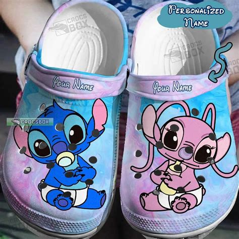 Personalized Cute Baby Stitch And Angel Crocs Crocsbox