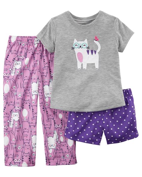 3 Piece Jersey Pjs Baby Girl Pajamas Pajama Set Girls Pajamas