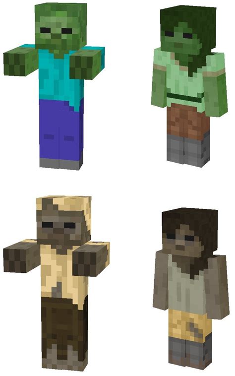 Zombie And Husk Alex Varients Including Textures Rminecraftsuggestions