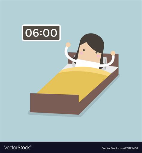 Businesswoman Wake Up Early Royalty Free Vector Image