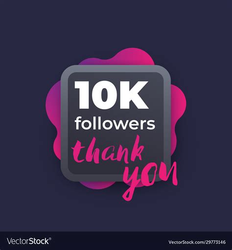 10k Followers Greeting Banner Royalty Free Vector Image