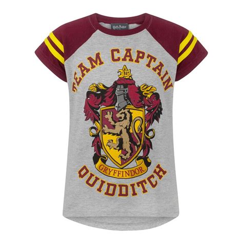 Harry Potter Official Girls Gryffindor Quidditch Team Captain T Shirt
