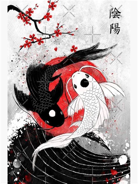 P Ster Pescado Koi Yin Yang De Ruby Art In Koi Art