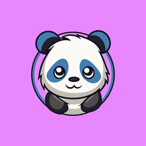 Icône Danimal Mignon Panda Ours Kawaii Vecteur Premium