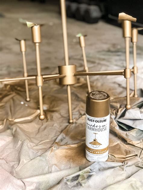 Chandelier Makeover The Best Brass Spray Paint Chandelier Makeover