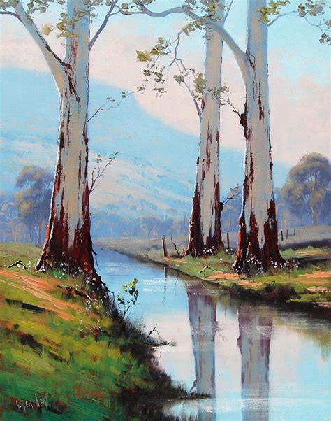 Eucalyptus Trees Original Oil Painting Trees Landscape
