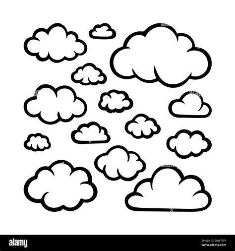 clouds hand drawn clouds set illustration isolated on white background clouds sketch drawing