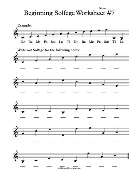 Beginning Solfege Worksheet 7 For Classroom Instructions Music Theory Worksheets Music Theory