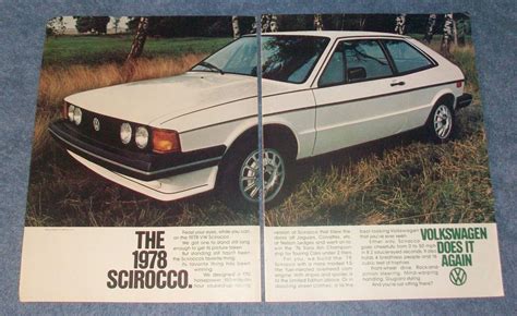 1978 Vw Scirocco Vintage 2pg Color Ad Volkswagen Does It Again Ebay