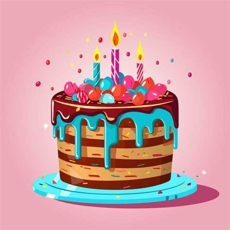 Birthday Cake Vector Illustration Eps10 25423775 Vector Art At Vecteezy