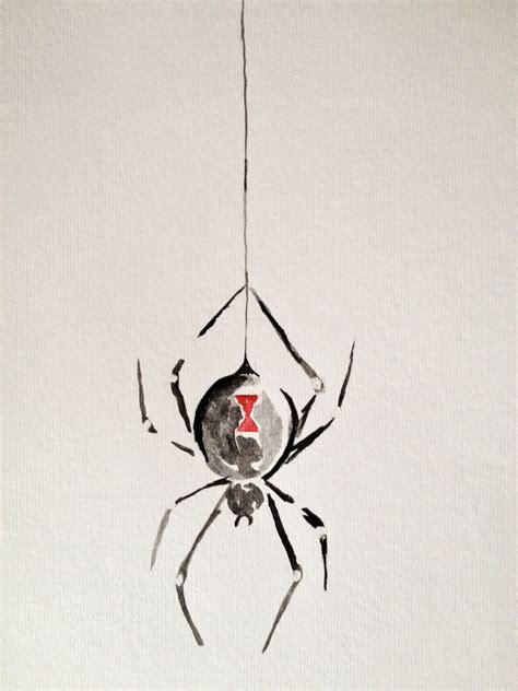 Black Widow Spider Watercolor Painting