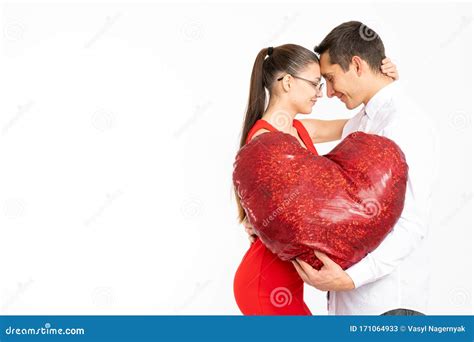 Beautiful Romantic Couple Isolated On White Background Attractive