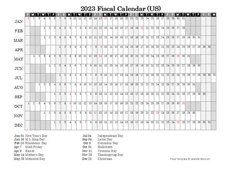 Fiscal Calendar Usa Free Printable Templates