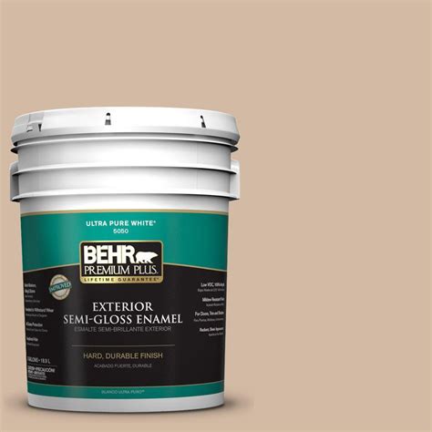 Behr Premium Plus 5 Gal 290e 3 Classic Taupe Semi Gloss Enamel