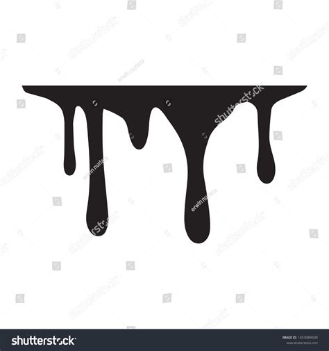 Black Melt Drips Liquid Paint Drops Stock Vector Royalty Free