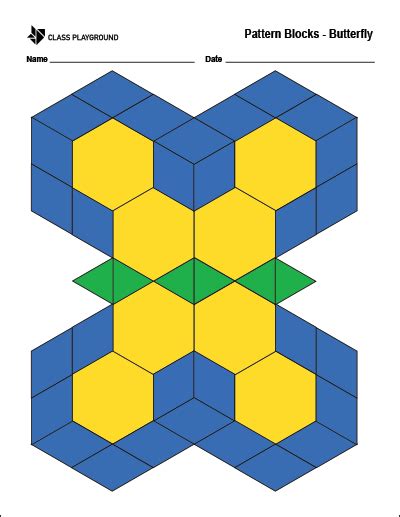Printable Pattern Blocks Butterfly Class Playground