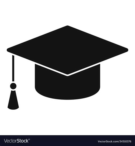Graduation Hat Icon Simple Style Royalty Free Vector Image