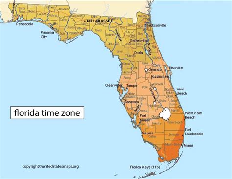Florida Time Zone Map Map Of Florida Time Zones