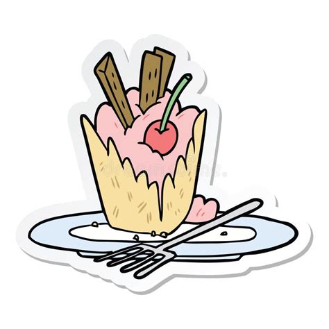 Sticker Of A Cartoon Dessert Stock Vector Illustration Of Doodle Dessert