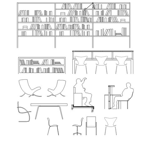 Library Furniture Detail Elevation 2d View Layout File Cadbull
