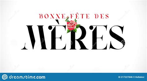 Bonne Fete Des Meres Calligraphy Hand Lettering On Red Background