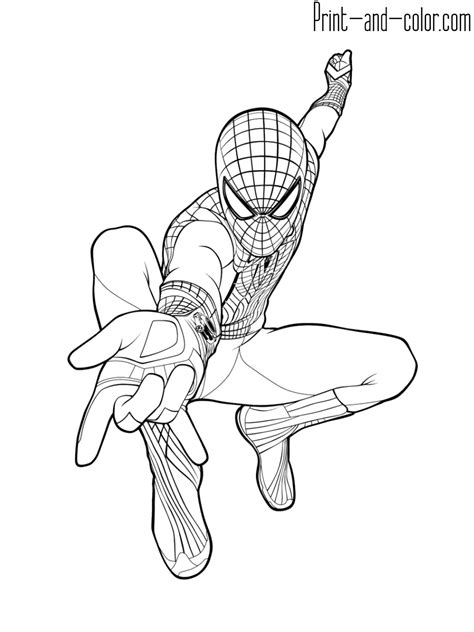 He knows the super ability to make cobwebs and feel the danger. Spider Man coloring pages | Print and Color.com