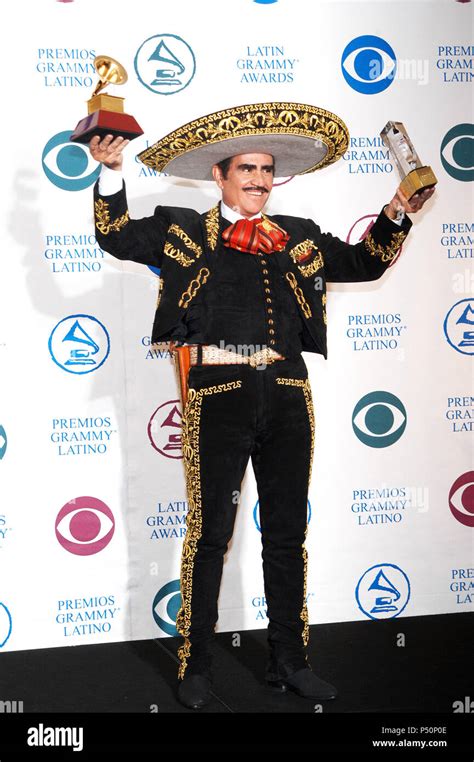 Vicente Fernandez Winner Of Best Ranchero Album Poses In The Press