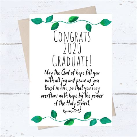 Congrats 2020 Graduate Printable Card Religious Graduation Etsy