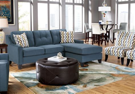 Cindy Crawford Madison Place Indigo 2pc Sectional Living Room
