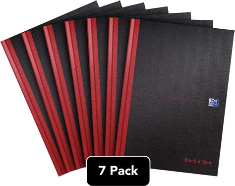 Oxford Black N Red A4 Notebook Hardcover Casebound Lined 192 Page