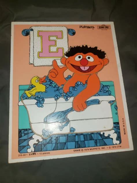 Vintage Playskool Sesame Street Ernie In The Bath 12 Pcs 1979 12 10 Picclick