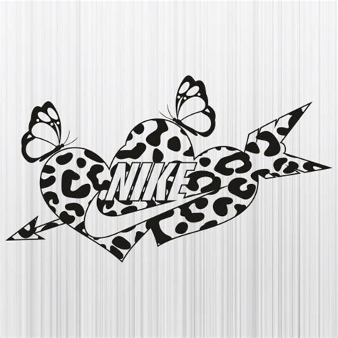 Nike Heart Cheetah Print SVG Nike Heart Leopard Print PNG Nike
