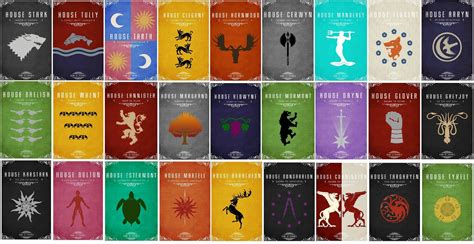 Game Of Thrones House Sigils And Words Game Of Thrones