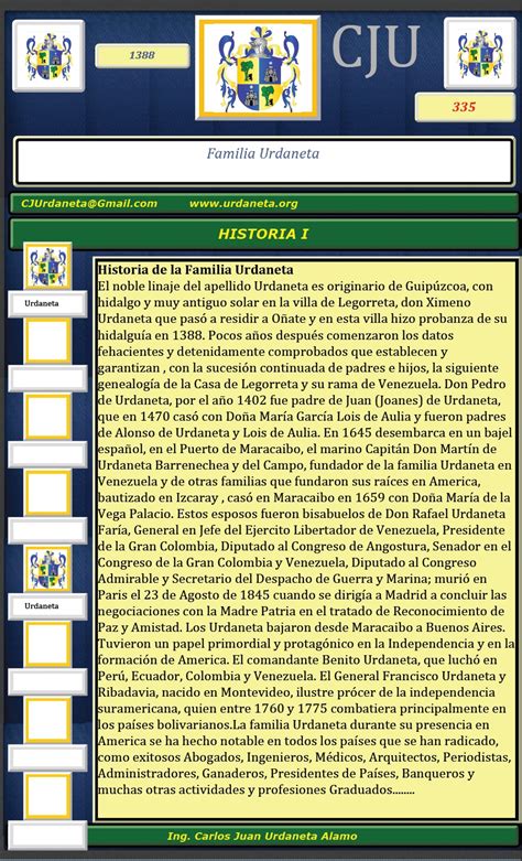 Familia Urdaneta Y Sus Parientes Genealogia Genealogy Familia Urdaneta