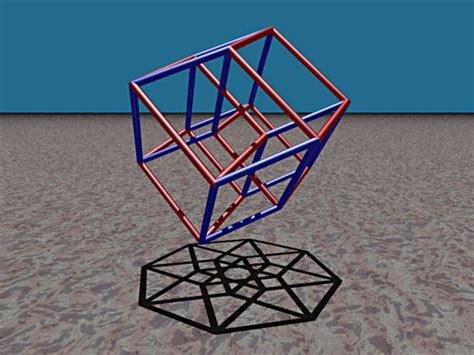 3d 4 Dimensionales Tesseract Hypercube Modelo B Tjt46