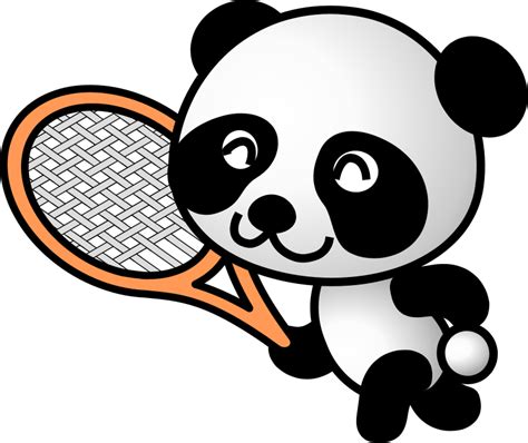 Tennis Panda Free Vector 4vector